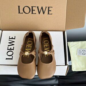 Loewe Pebble Soft Ballerina lambskin nappa leather Flats Loafers